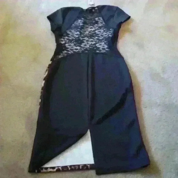 ***BONGO*** JUNIORS SCUBA LACE MIDI LEOPARD PRINT DRESS SIZE MEDIUM - Picture 9 of 12